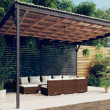 vidaXL 9-delige Loungeset met kussens poly rattan zwart