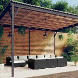 vidaXL 9-delige Loungeset met kussens poly rattan zwart