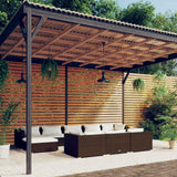 vidaXL 9-delige Loungeset met kussens poly rattan zwart