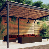 vidaXL 9-delige Loungeset met kussens poly rattan zwart