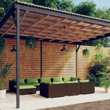 vidaXL 9-delige Loungeset met kussens poly rattan zwart