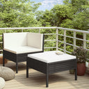 vidaXL 2-delige Loungeset met kussens poly rattan bruin