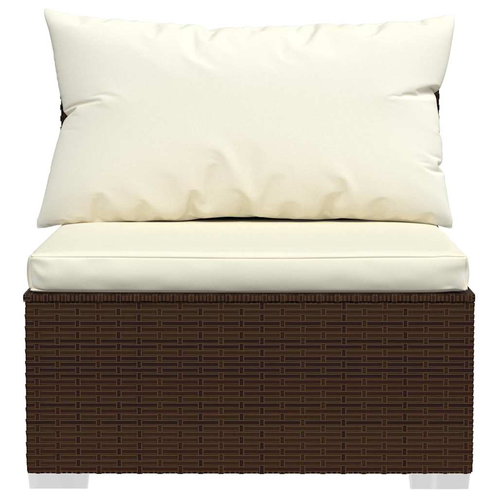 vidaXL 9-delige Loungeset met kussens poly rattan zwart