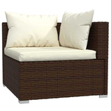 vidaXL 9-delige Loungeset met kussens poly rattan zwart