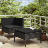 vidaXL 2-delige Loungeset met kussens poly rattan bruin