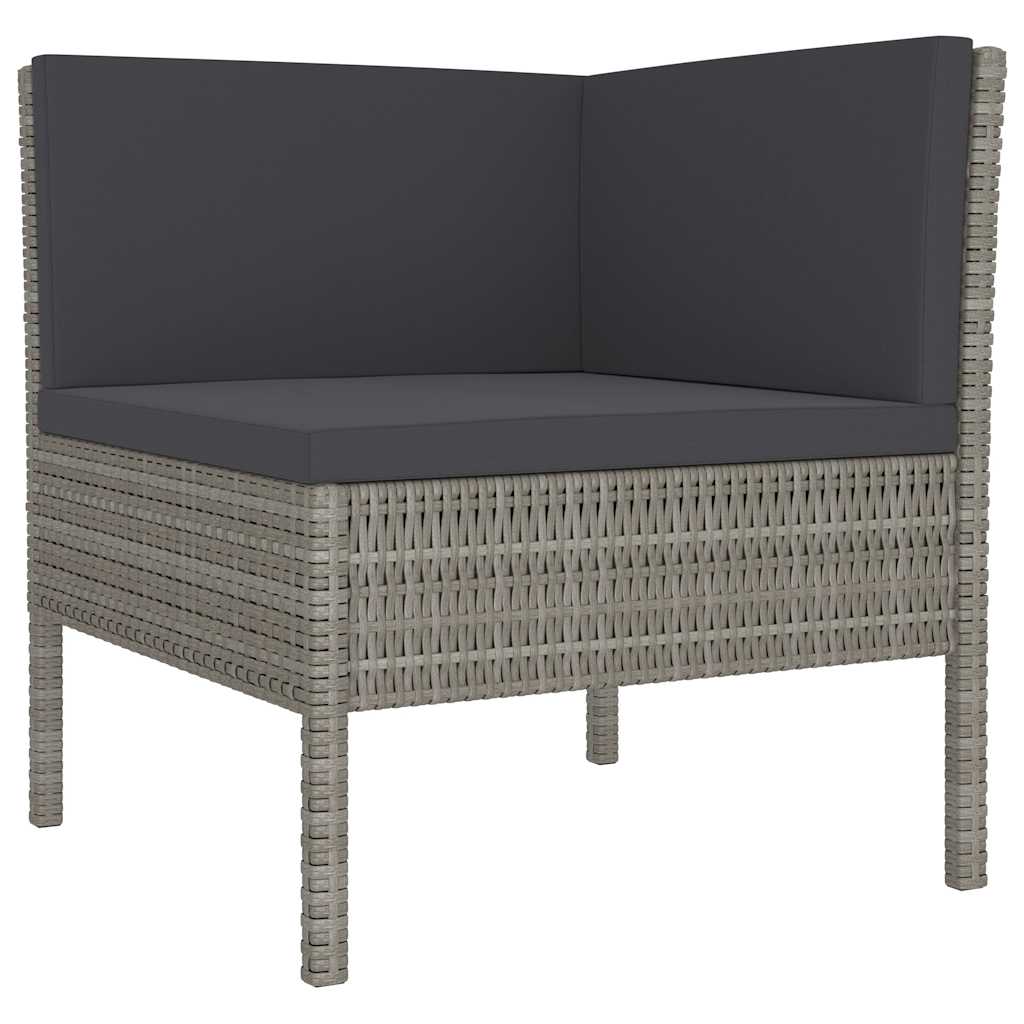 vidaXL 2-delige Loungeset met kussens poly rattan bruin