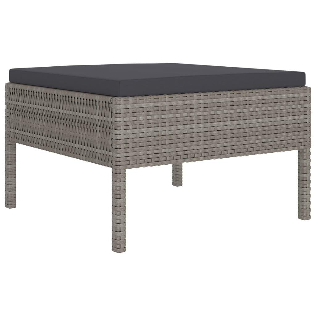 vidaXL 2-delige Loungeset met kussens poly rattan bruin