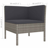vidaXL 2-delige Loungeset met kussens poly rattan bruin