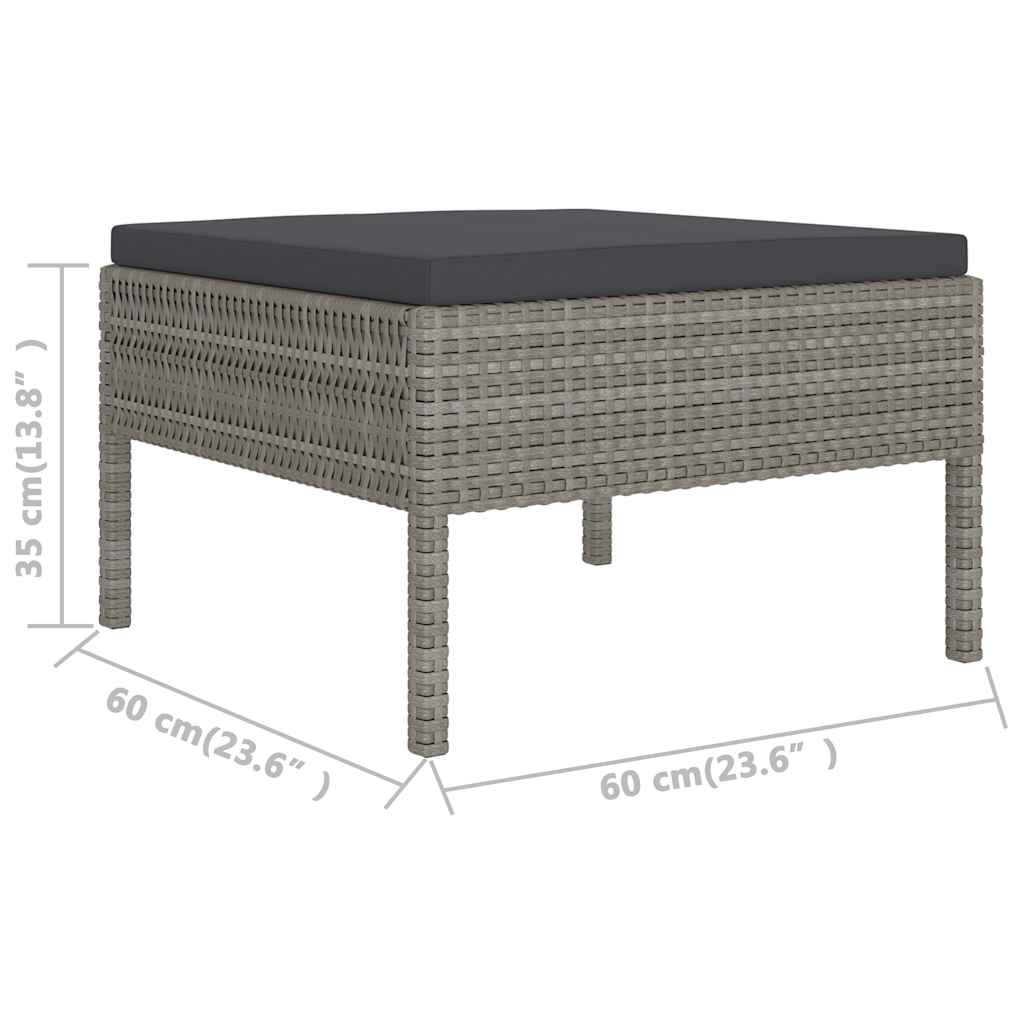 vidaXL 2-delige Loungeset met kussens poly rattan bruin