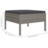vidaXL 2-delige Loungeset met kussens poly rattan bruin