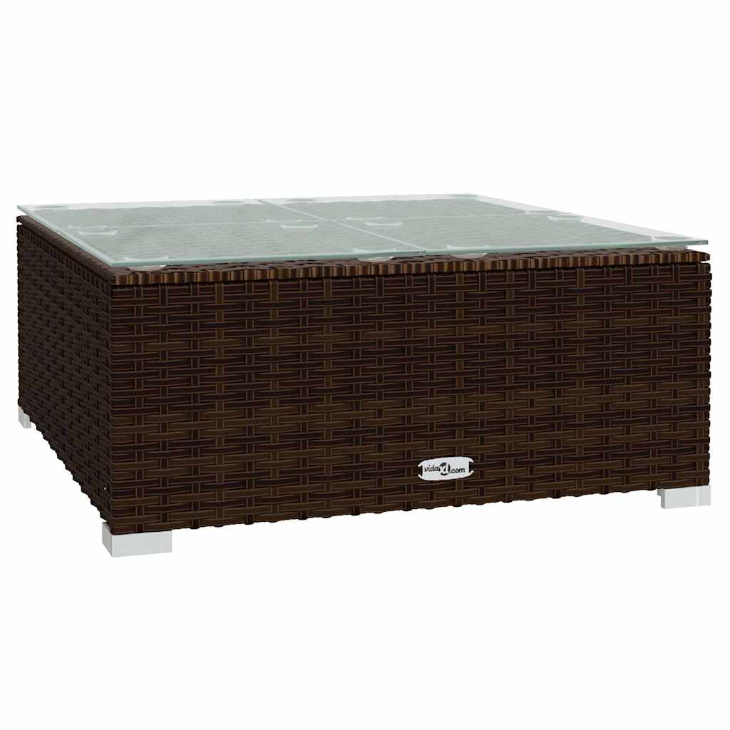 vidaXL 4-delige Loungeset met kussens poly rattan zwart