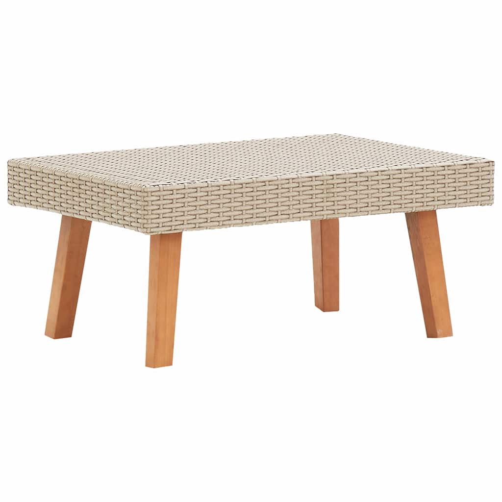 vidaXL 3-delige Loungeset met kussens poly rattan beige