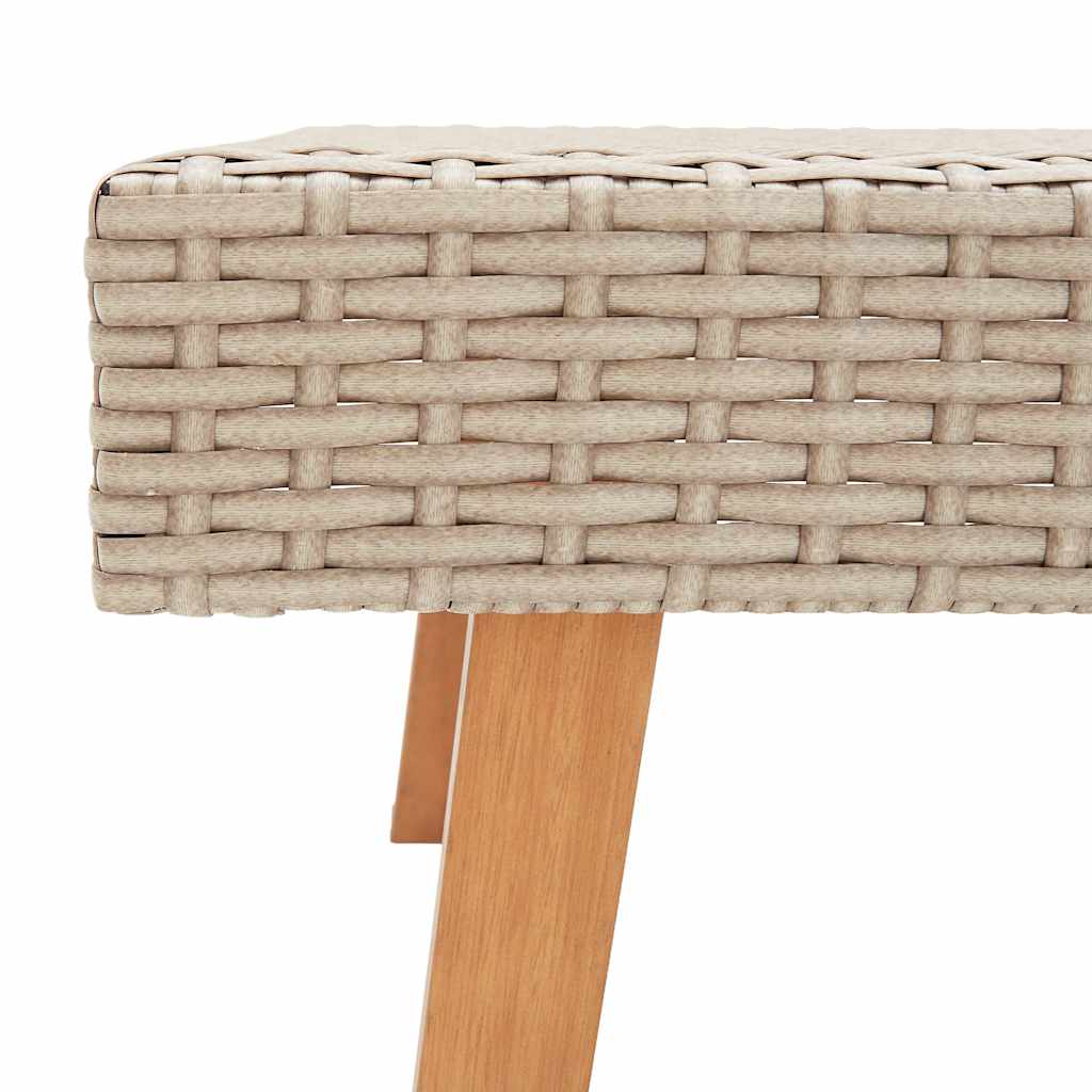 vidaXL 3-delige Loungeset met kussens poly rattan beige