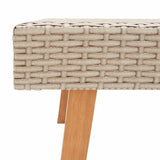 vidaXL 3-delige Loungeset met kussens poly rattan beige