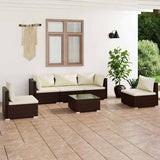 vidaXL 4-delige Loungeset met kussens poly rattan zwart