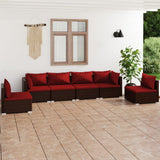 vidaXL 4-delige Loungeset met kussens poly rattan zwart