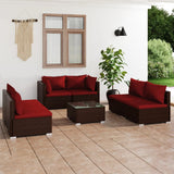 vidaXL 4-delige Loungeset met kussens poly rattan zwart