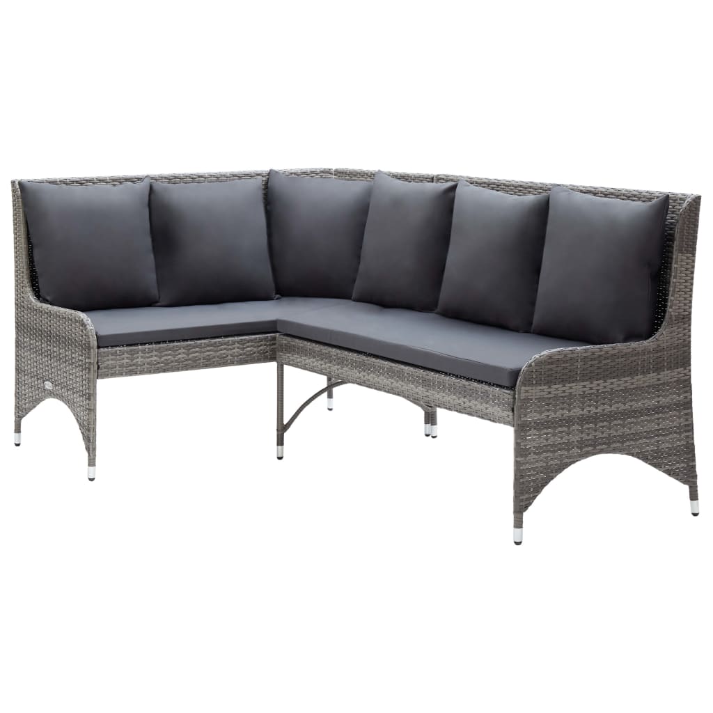 vidaXL Bancs de jardin 2 st poly rotin gris