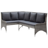 vidaXL Bancs de jardin 2 st poly rotin gris