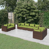 vidaXL 4-delige Loungeset met kussens poly rattan zwart