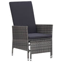 vidaXL Garden Chair Adjustable with Cushions Poly Rattan Black