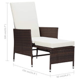 vidaXL 2-delige Loungeset met kussens poly rattan zwart