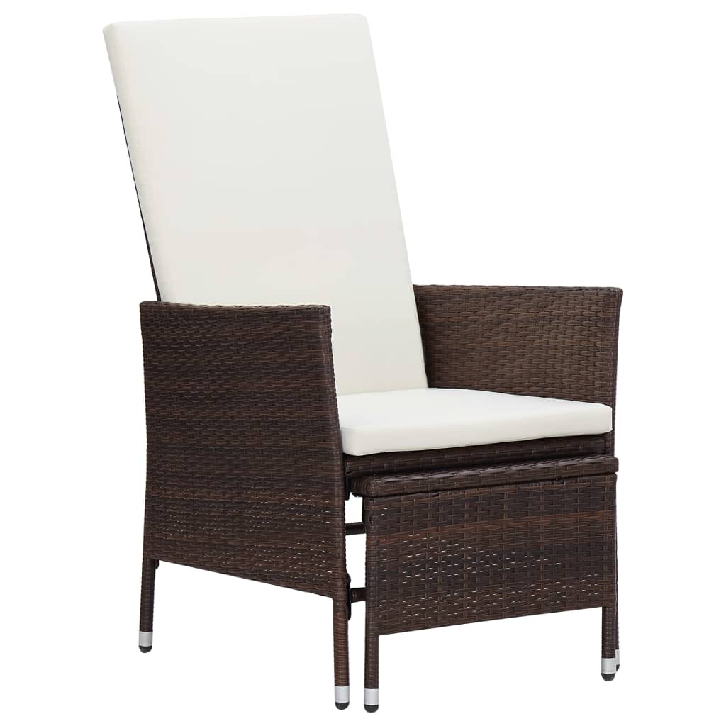 vidaXL 2-delige Loungeset met kussens poly rattan zwart