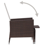 vidaXL 2-delige Loungeset met kussens poly rattan zwart