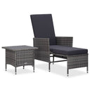vidaXL 2-delige Loungeset met kussens poly rattan zwart