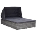 vidaXL Lit avec coussin 2 personnes poly rotin marron