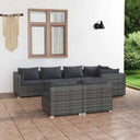 vidaXL 7-delige Loungeset met kussens poly rattan zwart