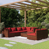 vidaXL 7-delige Loungeset met kussens poly rattan zwart