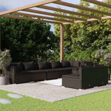 vidaXL 7-delige Loungeset met kussens poly rattan zwart