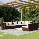 vidaXL 7-delige Loungeset met kussens poly rattan zwart
