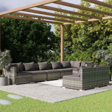 vidaXL 7-delige Loungeset met kussens poly rattan zwart