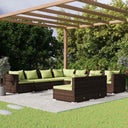 vidaXL 7-delige Loungeset met kussens poly rattan zwart