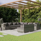 vidaXL 7-delige Loungeset met kussens poly rattan zwart