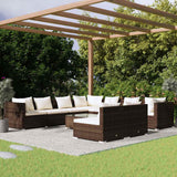 vidaXL 7-delige Loungeset met kussens poly rattan zwart