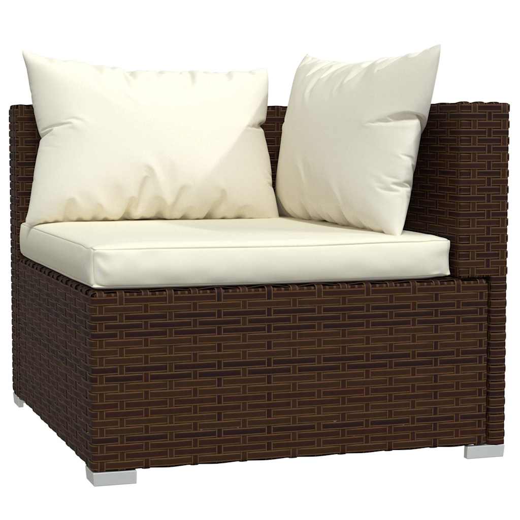 vidaXL 7-delige Loungeset met kussens poly rattan zwart