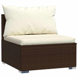vidaXL 7-delige Loungeset met kussens poly rattan zwart