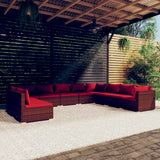 vidaXL 7-delige Loungeset met kussens poly rattan zwart