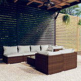 vidaXL 7-delige Loungeset met kussens poly rattan zwart