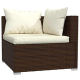 vidaXL 8-delige Loungeset met kussens poly rattan zwart