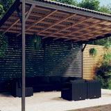 vidaXL 8-delige Loungeset met kussens poly rattan zwart