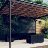 vidaXL 8-delige Loungeset met kussens poly rattan zwart