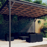 vidaXL 8-delige Loungeset met kussens poly rattan zwart