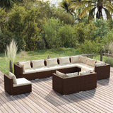 vidaXL 8-delige Loungeset met kussens poly rattan zwart