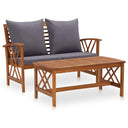 vidaXL 2-Piece Lounge Set with Cushions Solid Acacia Wood
