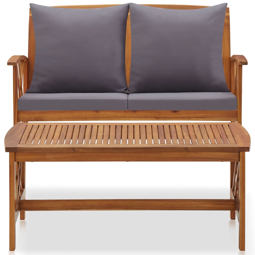 vidaXL 2-Piece Lounge Set with Cushions Solid Acacia Wood