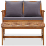 vidaXL 2-Piece Lounge Set with Cushions Solid Acacia Wood